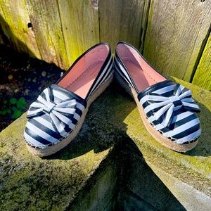 Kate Spade balck & white espadrille flats with bow 7